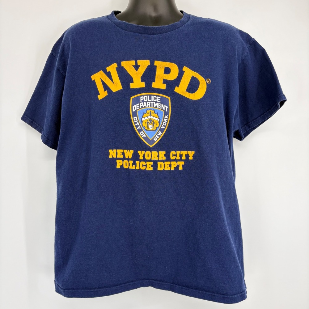 NYPD Police Department‎ New York City Police Dept T Shirt Mens XL Blue Y2k